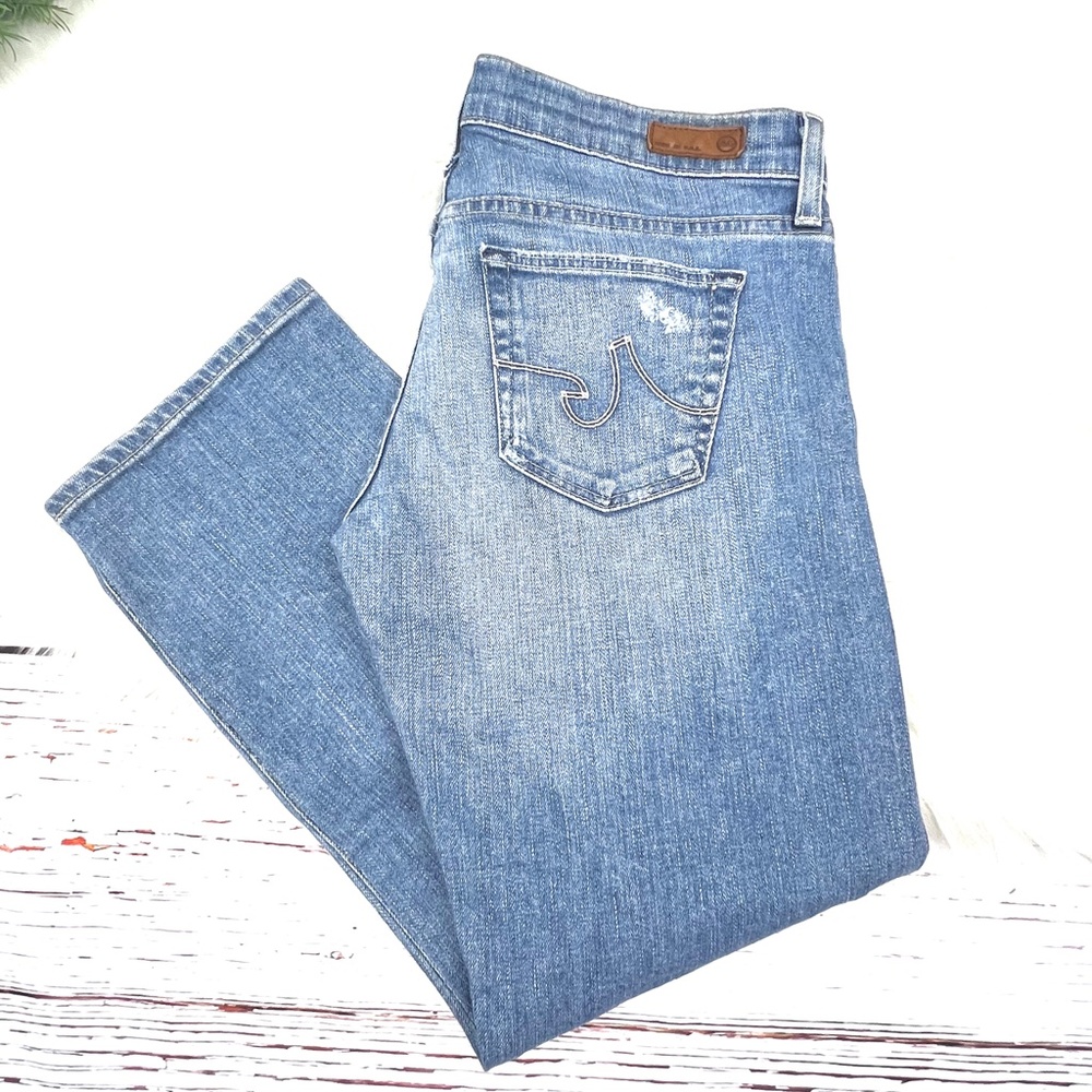AG Adriano Goldschmied Light Blue Cropped Ankle Jeans